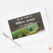 Grote lachende gekko naam badge rechthoekige sticker (Envelop)