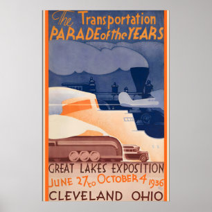 Grote Lakes Expositie 1936 Cleveland Ohio Verenigd Poster