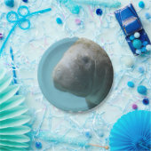 Grote lamantijn onderwater papieren bordje (Feest)