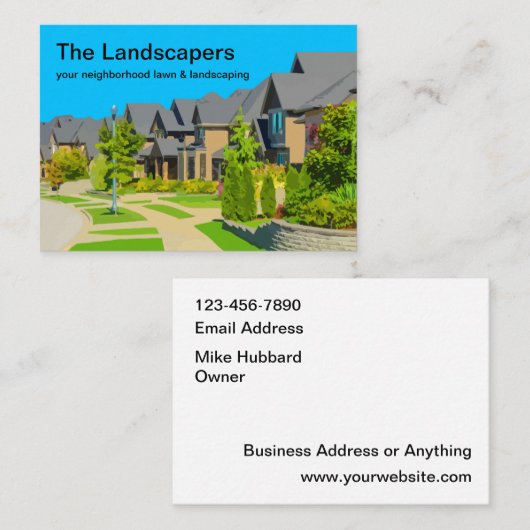 Grote Landscaping Lawn Service Visitekaartjes (Voorkant / Achterkant)