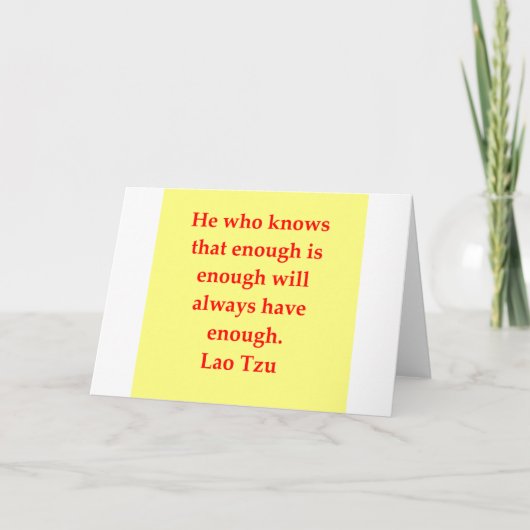 Grote Lao Tzu Quote Kaart (Voorkant)