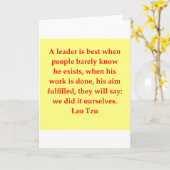 Grote Lao Tzu Quote Kaart (Gele Bloem)