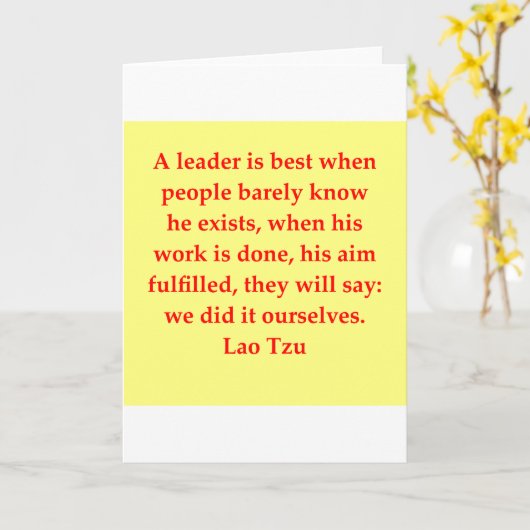 Grote Lao Tzu Quote Kaart (Gele Bloem)