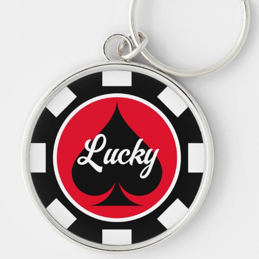Grote Las Vegas poker chip munt gepersonaliseerd g Sleutelhanger (Voorkant)