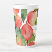 Grote Latte Mok - 17 oz met Fruit Waterverf (Voorkant)
