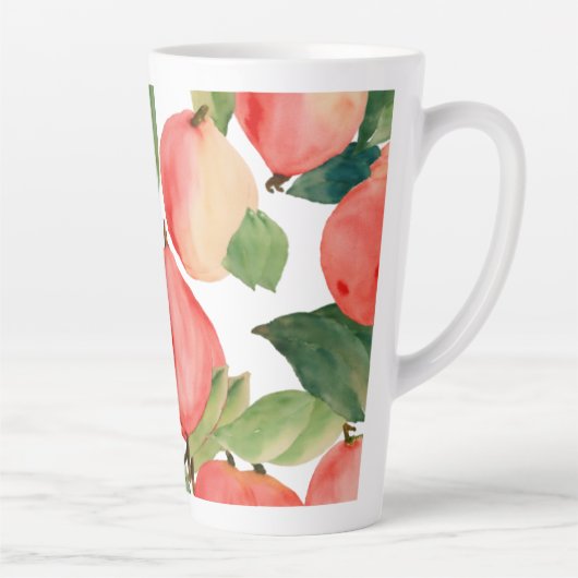 Grote Latte Mok - 17 oz met Fruit Waterverf (Rechts)