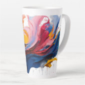 Grote Latte Mok - Abstracte kleur spatten, 17 oz (Rechterhoek)