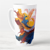 Grote Latte Mok - Abstracte kleur spatten, 17 oz (Linkerhoek)