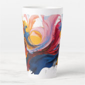 Grote Latte Mok - Abstracte kleur spatten, 17 oz (Voorkant)
