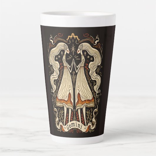 Grote Latte Mok Gemini Celestial Zodiac Art (Voorkant)