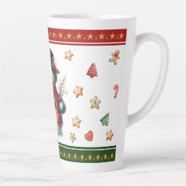 Grote Latte Mok met Sneeuwman en Kerstkoekjes