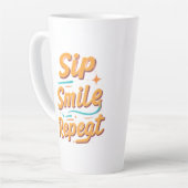 Grote Latte Mok - Sip, Smile, Repeat (Linkerhoek)