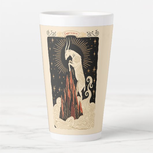 Grote Latte Mok Steenbok Celestial Zodiac Art (Voorkant)