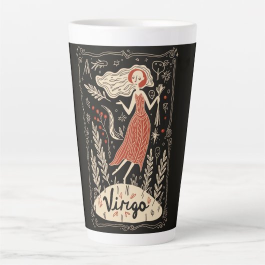 Grote Latte Mok Virgo Celestial Zodiac Art (Voorkant)