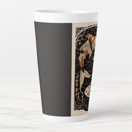 Grote Latte Mok Vissen Hemelse Zodiac Art (Voorkant)