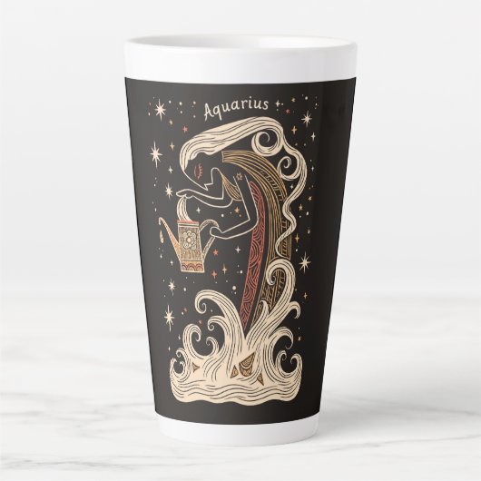 Grote Latte Mok Waterman Celestial Zodiac Art (Voorkant)
