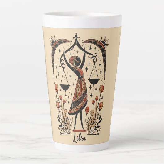 Grote Latte Mok Weegschaal Celestial Zodiac Art (Voorkant)