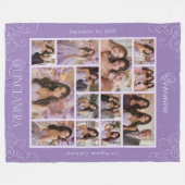 Grote Lavendel 14 Foto Keepsake Quinceañera Fleece Deken (Voorkant (Horizontaal))