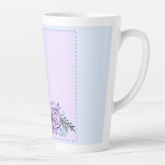 Grote Lavendel Roos Latte Mok (Rechts)