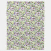 Grote lavendelbloemen op Mint Fleece Deken (Voorkant)