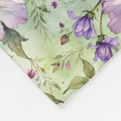 Grote lavendelbloemen op Mint Fleece Deken (Hoek)