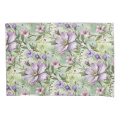 Grote lavendelbloemen op Mint Kussensloop (Voorkant)