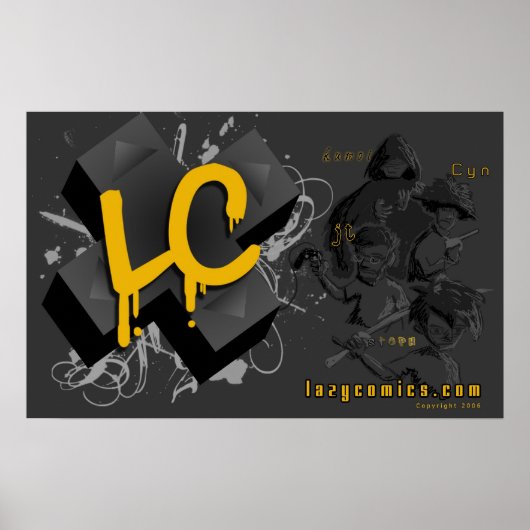 Grote LC LazyComics-schets Poster (Voorkant)