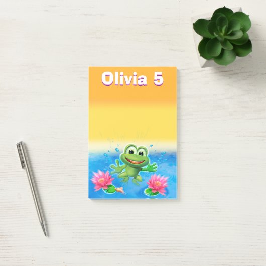 Grote Leaping Frog Custom Note blok meisje (Kantoor)