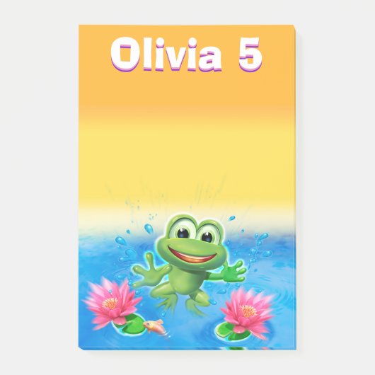 Grote Leaping Frog Custom Note blok meisje (Voorkant)
