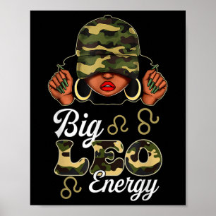 Grote Lee Energie Zwarte Vrouw Camouflage Astrolog Poster