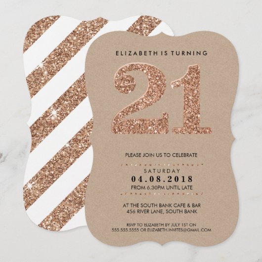 GROTE LEEFTIJD NUMMER kraft cool 21 roos gouden gl Kaart (Voorkant / Achterkant)