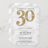 GROTE LEEFTIJD NUMMER marmer moderne 30 goud glitt Kaart (Voorkant / Achterkant)