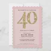 GROTE LEEFTIJD NUMMER moderne 40 goud glitter bluc Kaart (Voorkant)