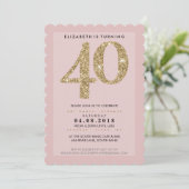 GROTE LEEFTIJD NUMMER moderne 40 goud glitter bluc Kaart (Staand voorkant)