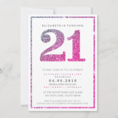 GROTE LEEFTIJD NUMMER UITNODIGEN glam 21 roos goud Kaart (Voorkant)