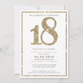 GROTE LEEFTIJD NUMMER UITNODIGEN moderne 18 gouden Kaart (Voorkant)