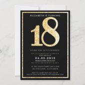 GROTE LEEFTIJD NUMMER UITNODIGEN moderne 18 gouden Kaart (Voorkant)