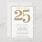 GROTE LEEFTIJD NUMMER UITNODIGEN moderne 25 gouden Kaart (Voorkant)