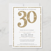 GROTE LEEFTIJD NUMMER UITNODIGEN moderne 30 gouden Kaart (Voorkant)