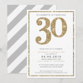 GROTE LEEFTIJD NUMMER UITNODIGEN moderne 30 gouden Kaart (Voorkant / Achterkant)