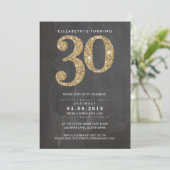 GROTE LEEFTIJD NUMMER UITNODIGEN moderne 30 gouden Kaart (Staand voorkant)
