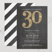 GROTE LEEFTIJD NUMMER UITNODIGEN moderne 30 gouden Kaart (Voorkant / Achterkant)