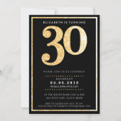 GROTE LEEFTIJD NUMMER UITNODIGEN moderne 30 gouden Kaart (Voorkant)