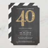 GROTE LEEFTIJD NUMMER UITNODIGEN moderne 40 gouden Kaart (Voorkant / Achterkant)