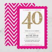 GROTE LEEFTIJD NUMMER vet 40 goud glitter helder r Kaart (Voorkant / Achterkant)