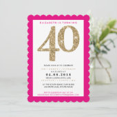 GROTE LEEFTIJD NUMMER vet 40 goud glitter helder r Kaart (Staand voorkant)