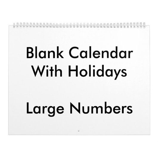 Grote lege kalenderFeestdagen met grote aantallen Kalender (Hoes)