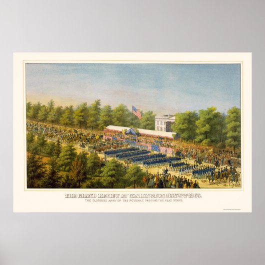 Grote legerReview in Washington, DC 1865 Poster (Voorkant)