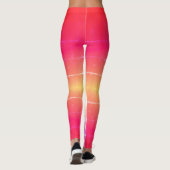 Grote Leggings In Roze Koraal en Geel (Achterkant)