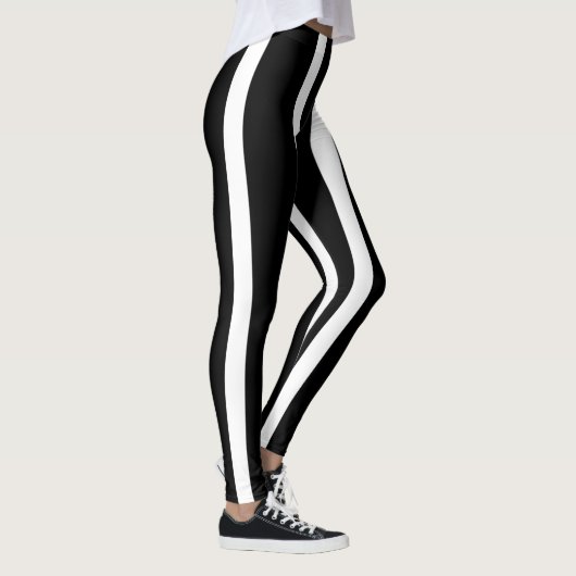 Grote leggings met zwarte en witte streep (Rechts)